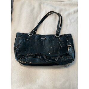 COACH BLACK PATENT LEATHER F17729  SHOULDER BAG TOTE